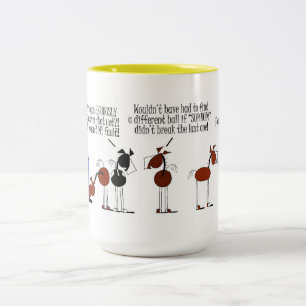 Funny Horse Scared of Yellow Ball Cartoon Two-Tone Coffee Mug