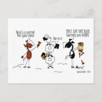 Funny Horse & Sheep Snowman Cartoon Postcard