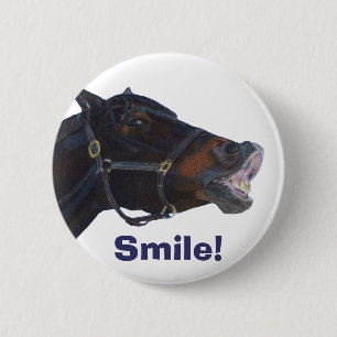 Funny Horse Smile Button