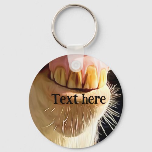 Funny Horse Smile Button Keychain