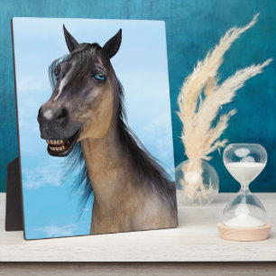 Funny Horse Smile Portrait Art Plaque