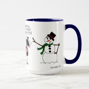 Funny Horse & Snowman Cartoon Mug