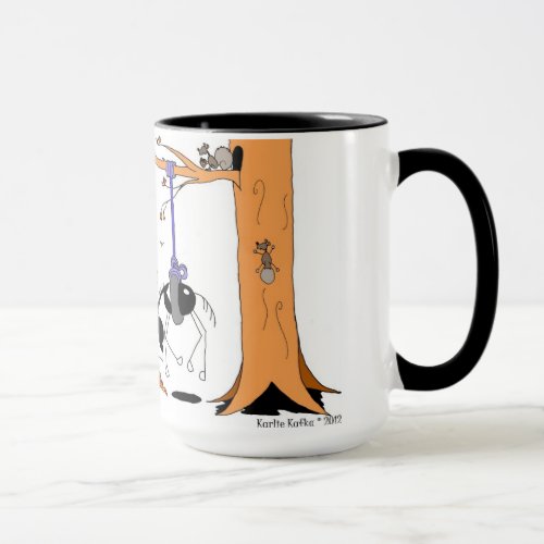 Funny Horse Stuck in a Tire Swing Cartoon Mug