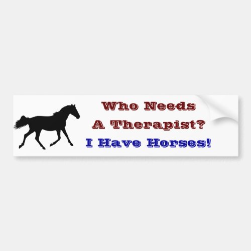 Funny Horse Therapist Bumper Sticker