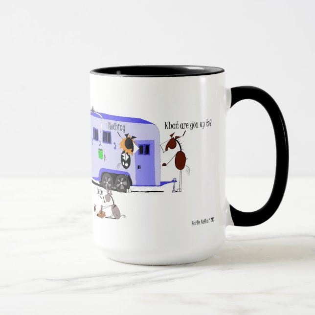 Funny Horse Trailer Loading Cartoon Mug (Right)