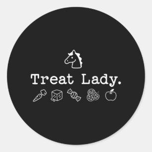 Funny Horse Treat Lady - Horse Mom Equestrian Hors Classic Round Sticker