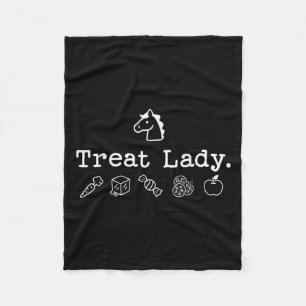 Funny Horse Treat Lady - Horse Mom Equestrian Hors Fleece Blanket