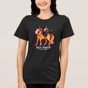Funny Horse Witch Couple Tri-Blend Shirt