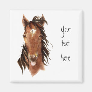 Funny Horse, with attitude,Watercolor Animal Humor Magnet