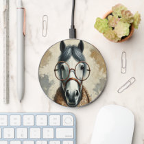 Funny Horse with Glasses Wireless Charger