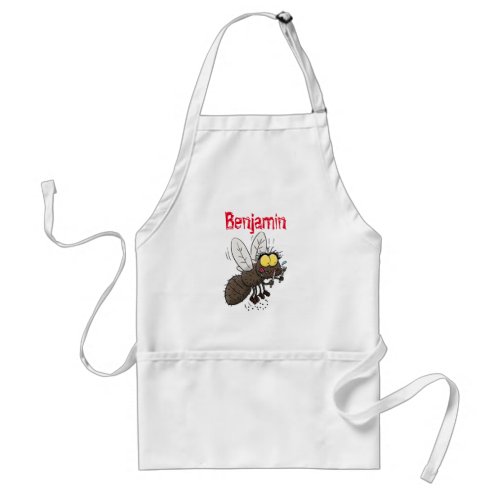 Funny horsefly insect cartoon adult apron