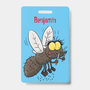 Funny horsefly insect cartoon badge