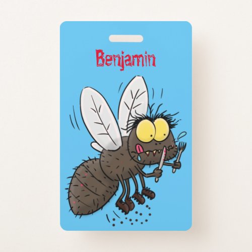 Funny horsefly insect cartoon badge