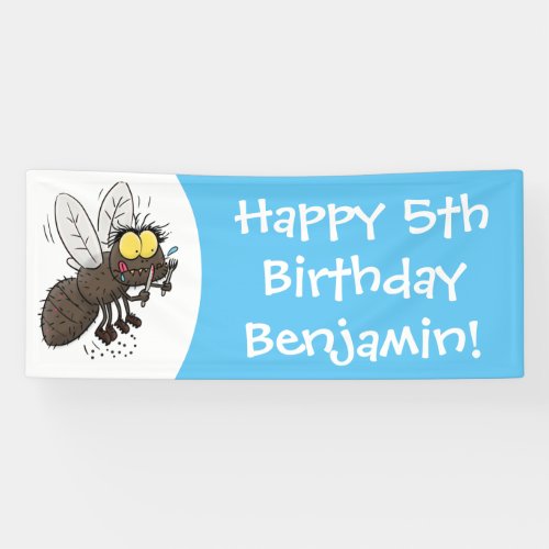 Funny horsefly insect cartoon banner