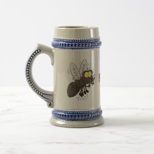 Funny horsefly insect cartoon beer stein