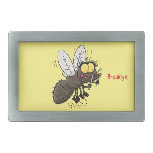 Funny horsefly insect cartoon belt buckle