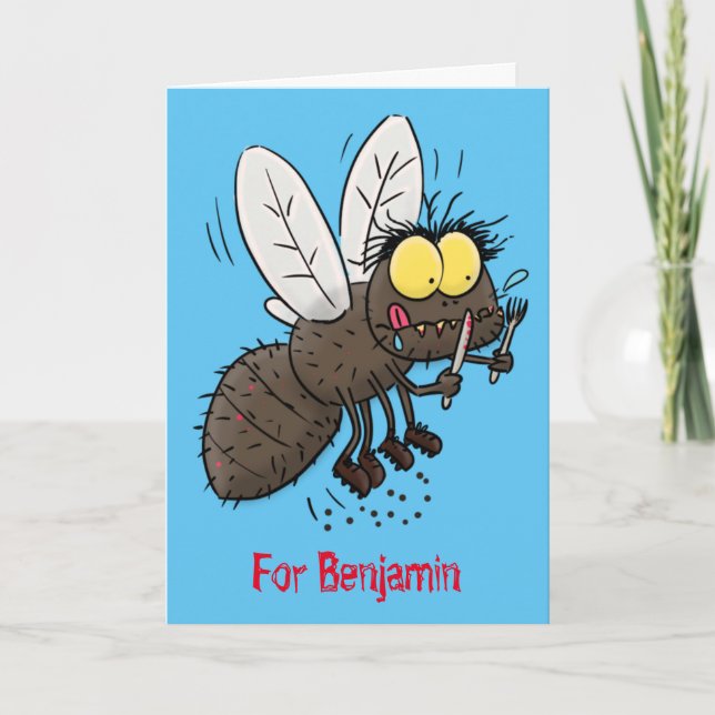 Funny horsefly insect cartoon card (Front)