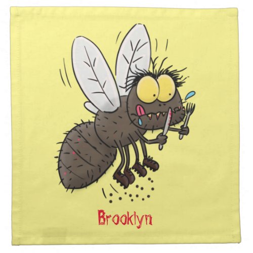 Funny horsefly insect cartoon cloth napkin