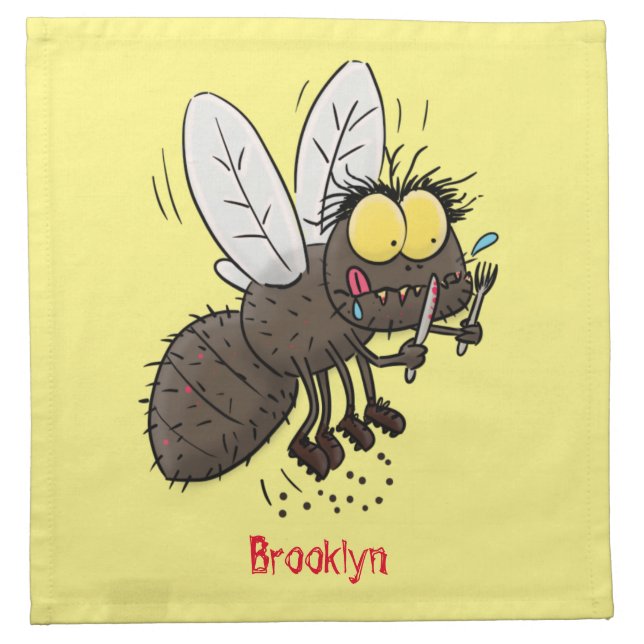 Funny horsefly insect cartoon cloth napkin (Front)