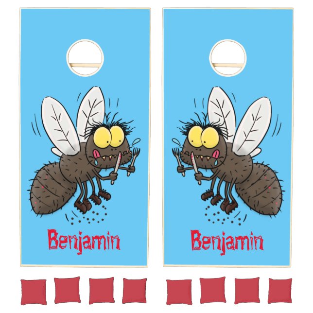 Funny horsefly insect cartoon cornhole set (Set)