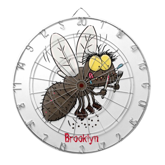 Funny horsefly insect cartoon dart board (Front)