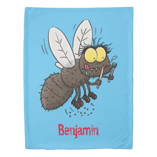 Funny horsefly insect cartoon duvet cover