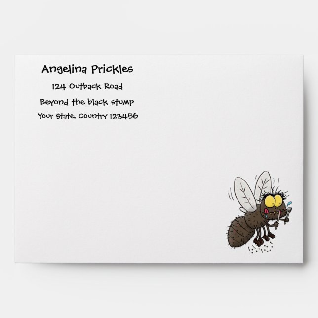 Funny horsefly insect cartoon envelope (Front)