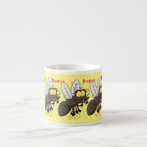 Funny horsefly insect cartoon espresso cup
