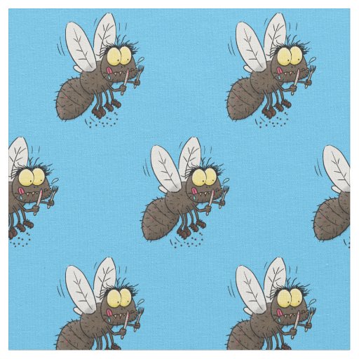 Funny horsefly insect cartoon fabric