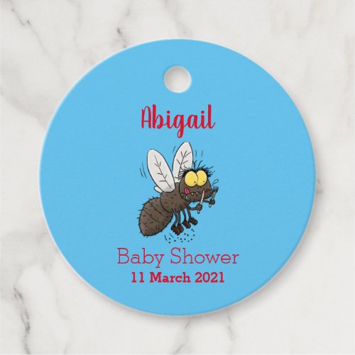 Funny horsefly insect cartoon  favor tags