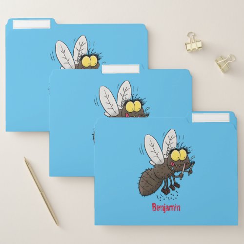 Funny horsefly insect cartoon file folder