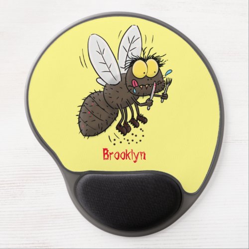 Funny horsefly insect cartoon gel mouse pad