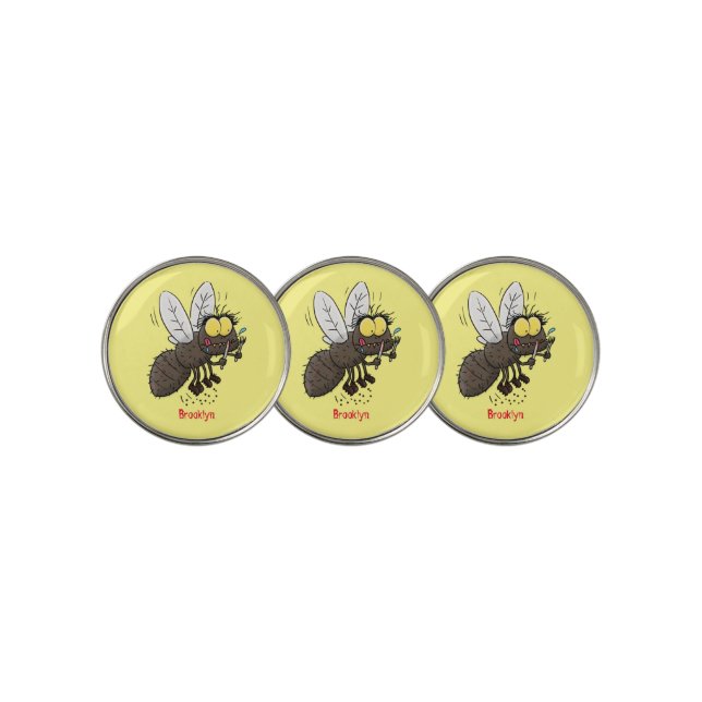 Funny horsefly insect cartoon  golf ball marker (3 Up)