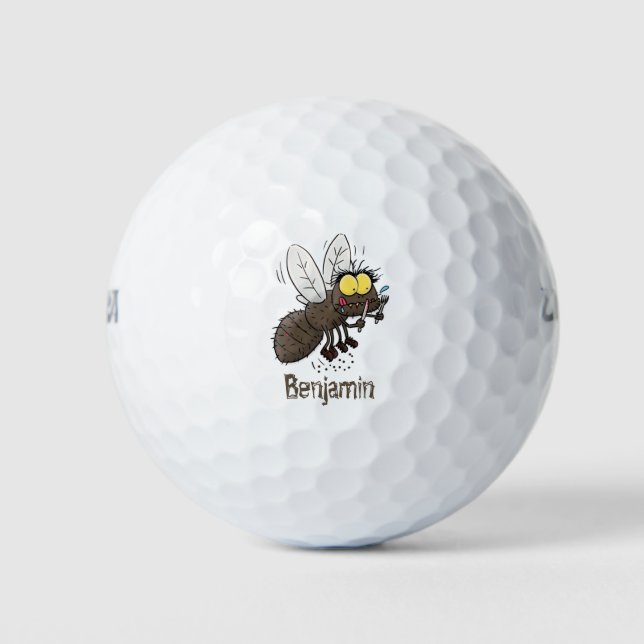 Funny horsefly insect cartoon golf balls (Front)