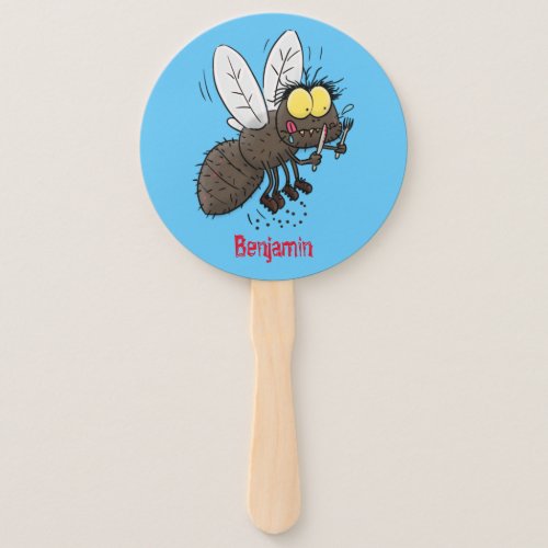 Funny horsefly insect cartoon hand fan