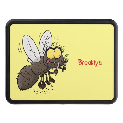 Funny horsefly insect cartoon hitch cover