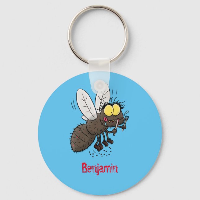 Funny horsefly insect cartoon keychain (Front)