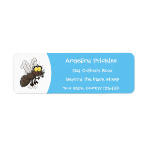 Funny horsefly insect cartoon label