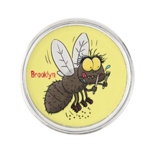 Funny horsefly insect cartoon lapel pin