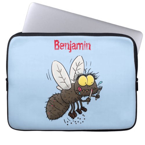 Funny horsefly insect cartoon laptop sleeve