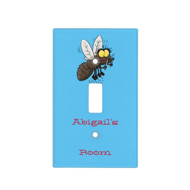 Funny horsefly insect cartoon light switch cover (Front)