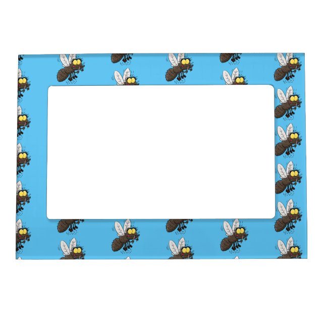 Funny horsefly insect cartoon magnetic frame (Front)