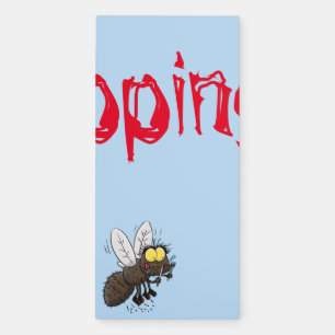 Funny horsefly insect cartoon magnetic notepad