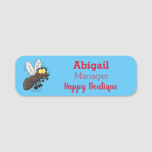 Funny horsefly insect cartoon name tag