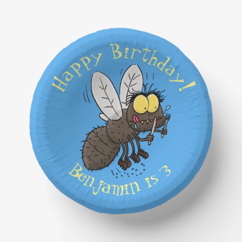 Funny horsefly insect cartoon paper bowls