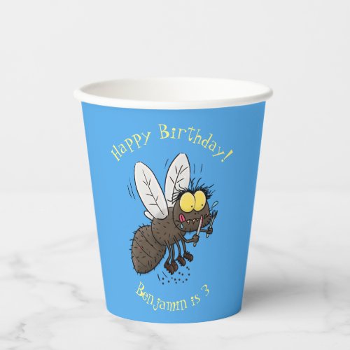 Funny horsefly insect cartoon paper cups