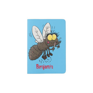 Funny horsefly insect cartoon passport holder
