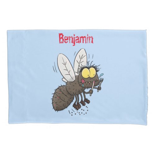 Funny horsefly insect cartoon pillow case