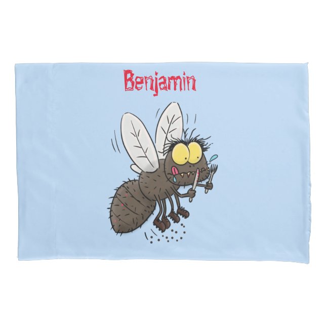 Funny horsefly insect cartoon pillow case (Front)