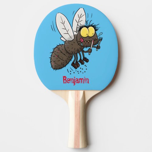 Funny horsefly insect cartoon ping pong paddle
